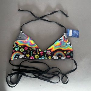 Freedom Rave Wear Happier Wrap Bikini Top Bralette Size D